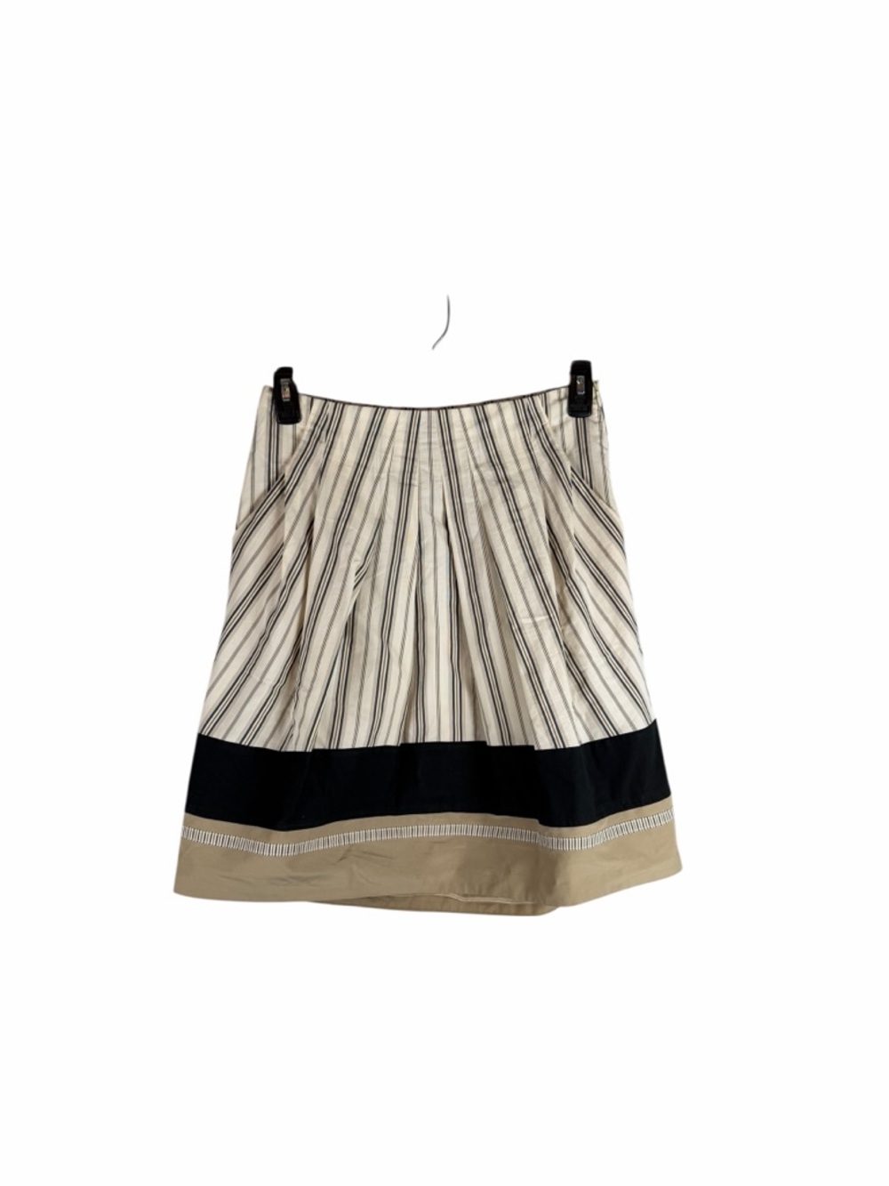 Gunex Italy Striped Pleated A-Line Midi Skirt Size 40